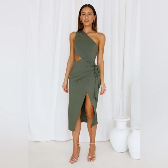 Hello Molly Airplane Mode Midi Dress Green - Picture 4 of 7